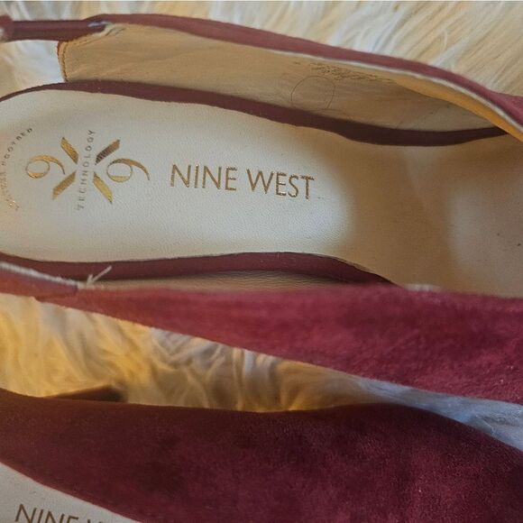 NINE WEST RED SUEDE SLINGBACKS - Picture 6 of 7